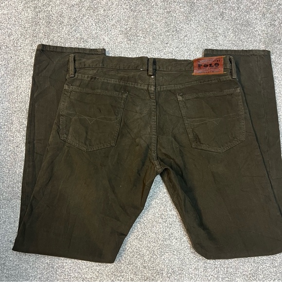 Polo Ralph Lauren Jeans Mens 34x32 Dark Green Varick Slim 625 Button Fly Denim - Picture 10 of 12
